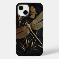 Elegant Golden Dragonfly in Bronze Filigree