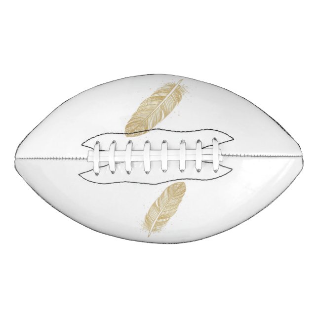 Elegant Golden Feather Illustration - Aesthetic Pi Football (Front)