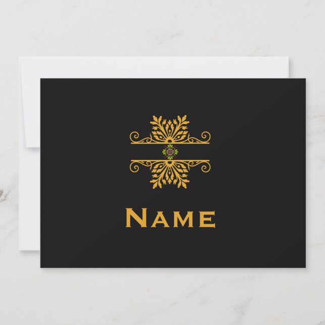 Elegant Golden Floral Ornament Baroque Style Invitation (Front)