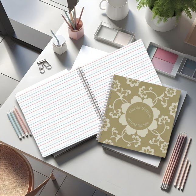 Elegant Golden Floral Ornamental Vintage  Notebook (Creator Uploaded)