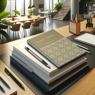 Elegant Golden Floral Ornamental Vintage Notebook