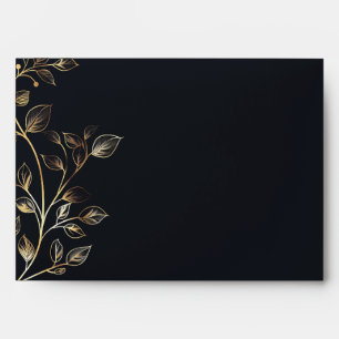 Elegant Golden Floral Return Address Envelope