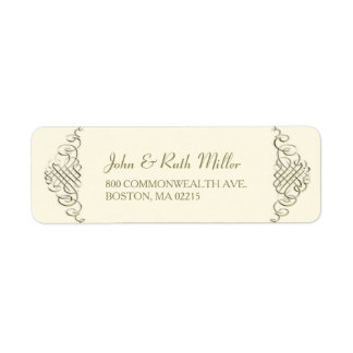 Elegant Golden Frame 1 Return Address Labels