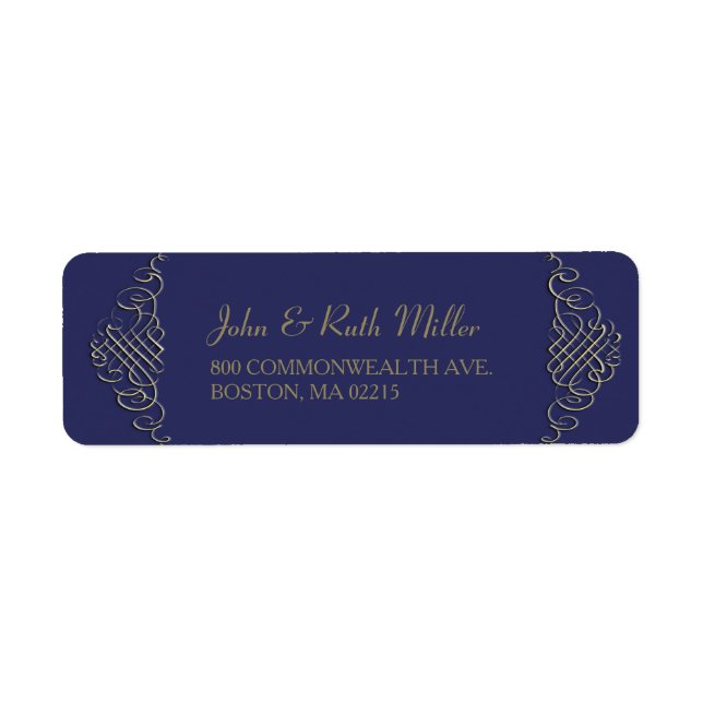 Elegant Golden Frame 2 Return Address Labels (Front)