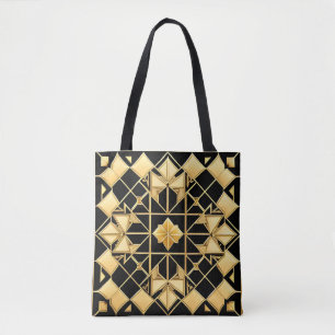 Elegant Golden Geometric Art Design Tote Bag