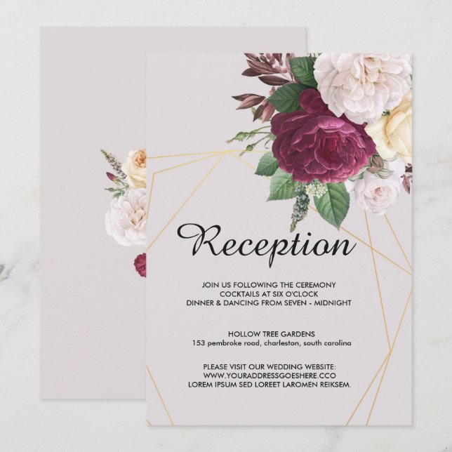 Elegant   golden geometric wedding program invitation (Front/Back)