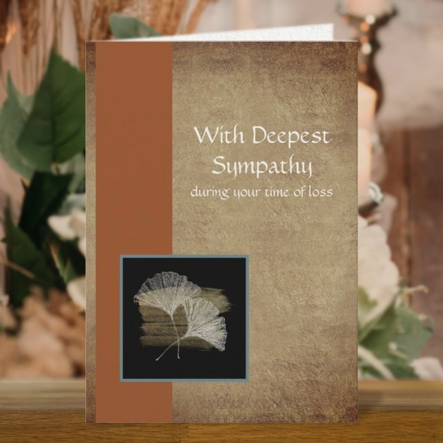 Elegant Golden Ginkgo Deepest Business Sympathy Card (Elegant Golden Ginkgo Deepest Business Sympathy Card)
