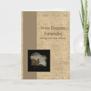 Elegant Golden Ginkgo Deepest Sympathy Card