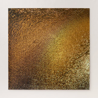 Elegant Golden Glossy Leather Texture Jigsaw Puzzle