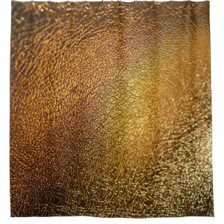 Elegant Golden Glossy Leather Texture Shower Curtain