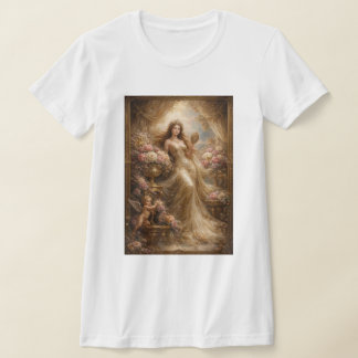 Elegant Golden Goddess with Cherub  T-Shirt
