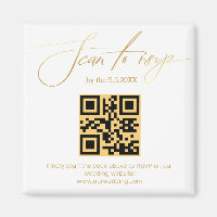 elegant golden handwriting rsvp qr code wedding