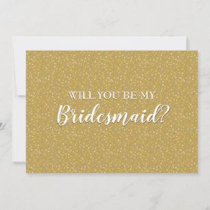 Elegant Golden Hearts Bridesmaid, Maid of Honour Invitation