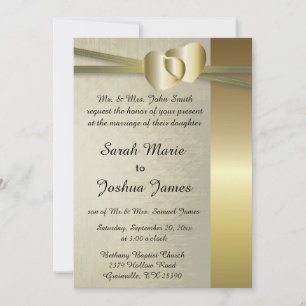 Elegant Golden Hearts Design Invitation