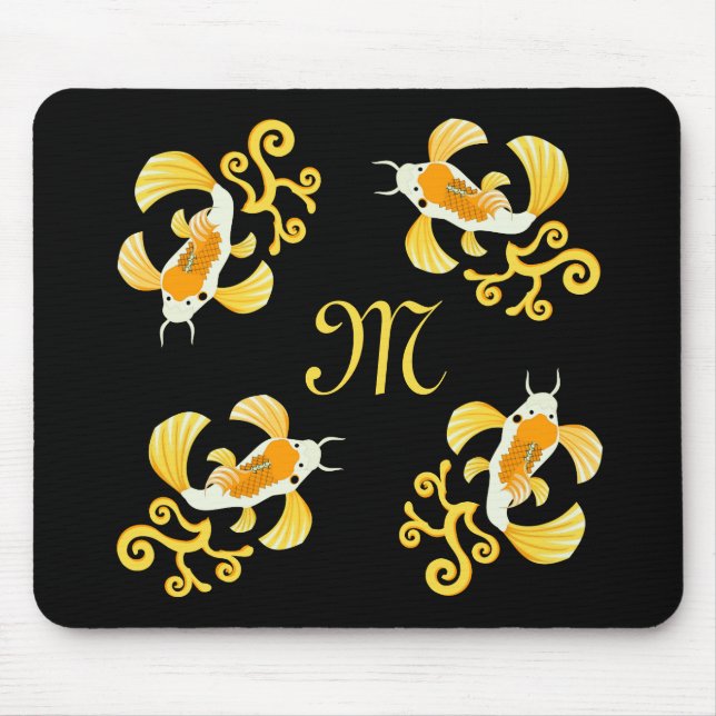 Elegant Golden Koi Butterfly Fish Mouse Pad (Front)