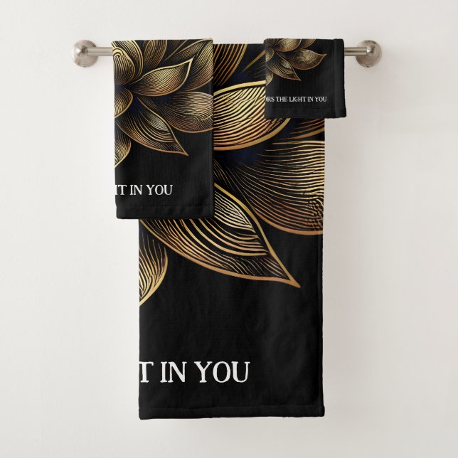 Elegant Golden Lotus Flower The Light in Me ... Bath Towel Set (Insitu)