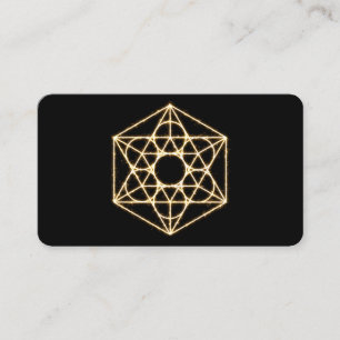 Elegant golden lotus flower yoga business card
