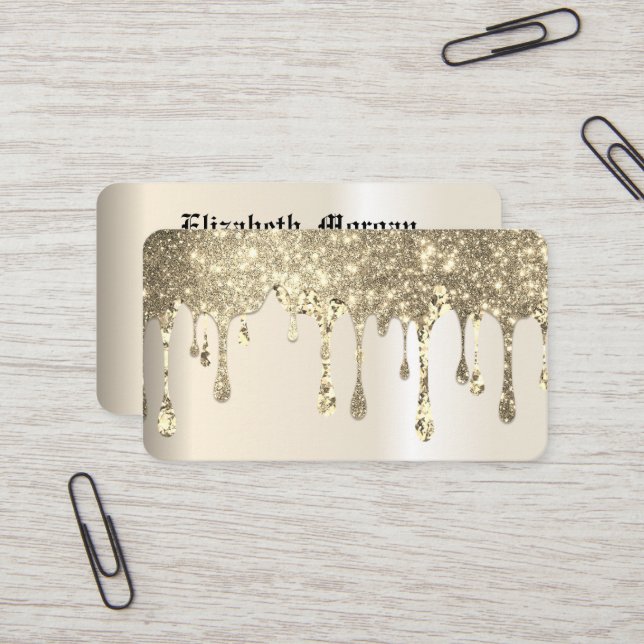 Elegant golden     lotus flower yoga business card (Front/Back In Situ)