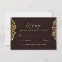 Elegant Golden Maroon Damask 