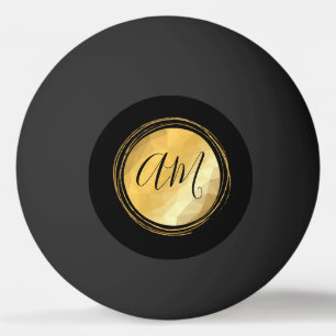 Elegant golden metallic festive initial letters  ping pong ball
