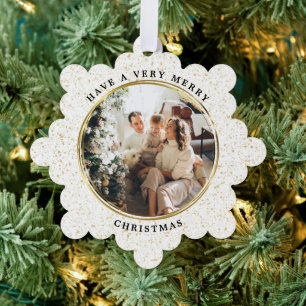 Elegant Golden Minimal Personalized Tree Decoration Card