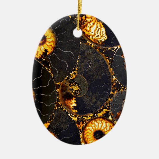 Elegant golden nautilus design ceramic tree decoration (Front)