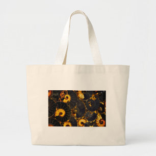 Elegant golden nautilus design large tote bag