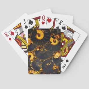 Elegant golden nautilus design playing cards