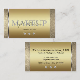 Elegant Golden Noble Gold Glitter Border Diamonds Business Card