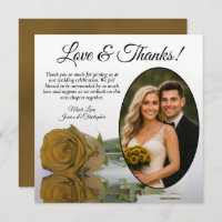 Elegant Golden Ochre Rose Oval Photo Wedding