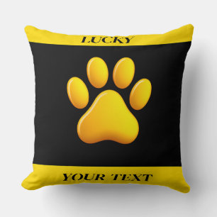 Elegant Golden Paw Print Luxury Pet Lover Gift Cushion