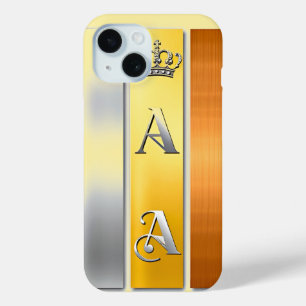 Elegant Golden Plaque with Crown iPhone 15 Case