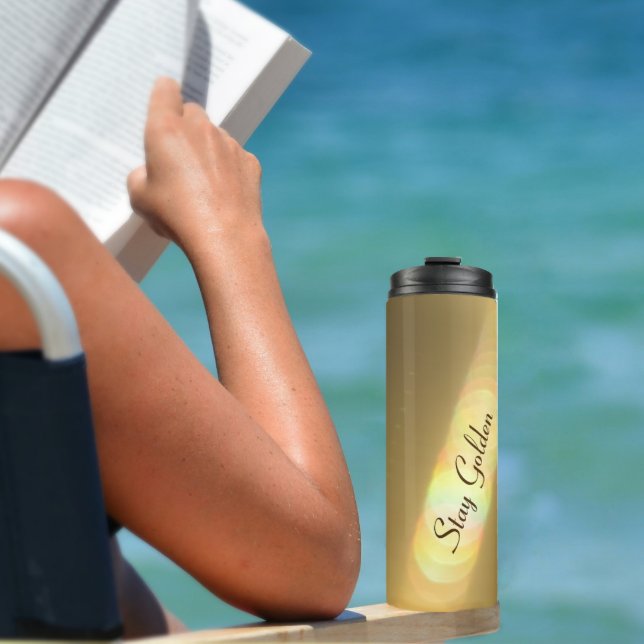 Elegant Golden Rainbow Customisable Thermal Tumbler (Creator Uploaded)