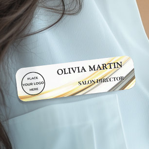 Elegant Golden Road Magnetic Name Badge