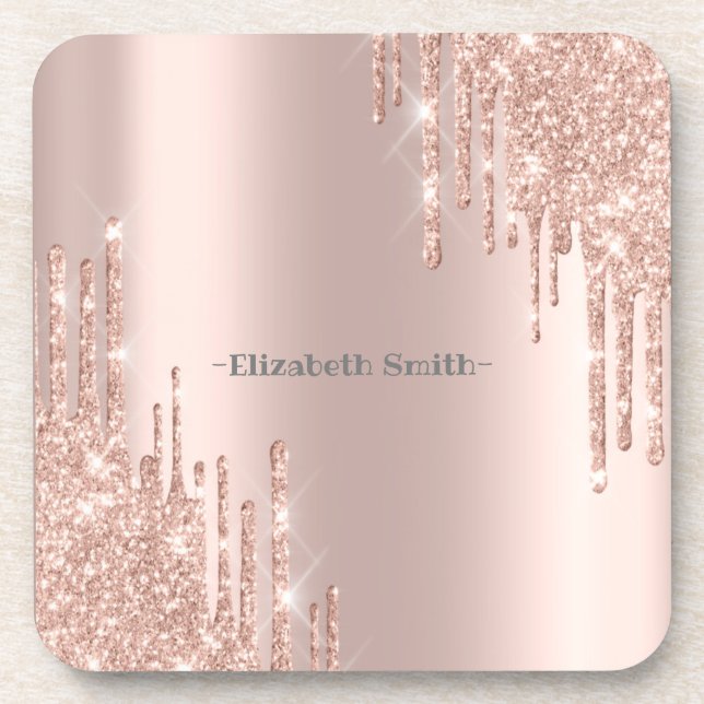 Elegant golden rose     coaster (Front)