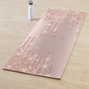 Elegant golden rose glitter, royal yoga mat