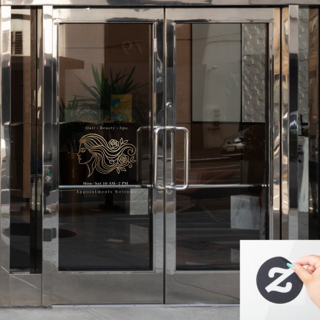 Elegant Golden Rose Personalised Beauty Studio (Office Door)