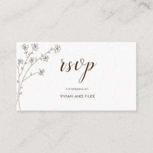 Elegant Golden Sample Floral Wedding RSVP Enclosure Card