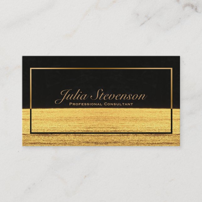 Elegant Golden Sands Horizon Business Card (Front)