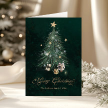 Elegant Golden Script Christmas tree