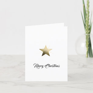 Elegant Golden Star with Delicate Glow Minimalist Holiday Card