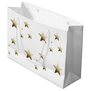 Elegant Golden Star with Delicate Glow Minimalist  Large Gift Bag