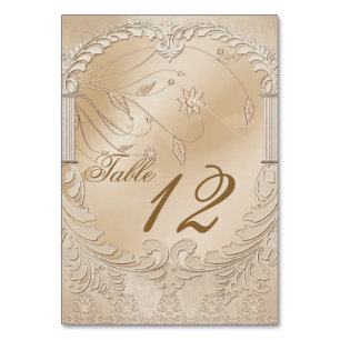 Elegant Golden Swans Formal Table Number