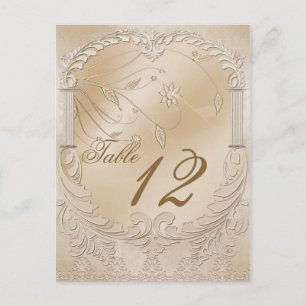 Elegant Golden Swans Formal Table Number Postcard