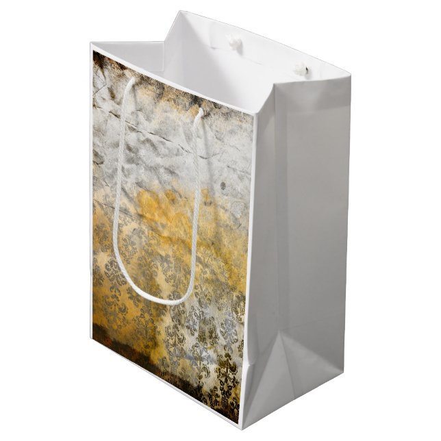 Elegant golden textured design for all projects medium gift bag (Front Angled)