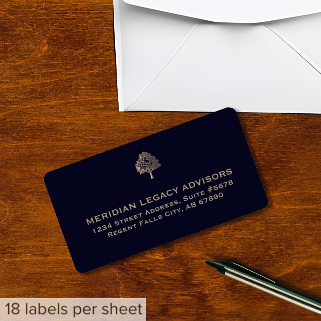 Elegant Golden Tree Logo Address Labels (Creator Uploaded)