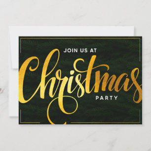 Elegant Golden Trendy Script Holiday Party Invite