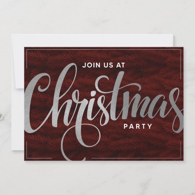 Elegant Golden Trendy Script Holiday Party Invite (Front)