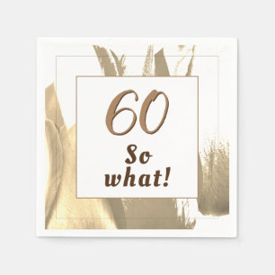 Elegant Golden Tulip 60th Birthday Floral Napkin
