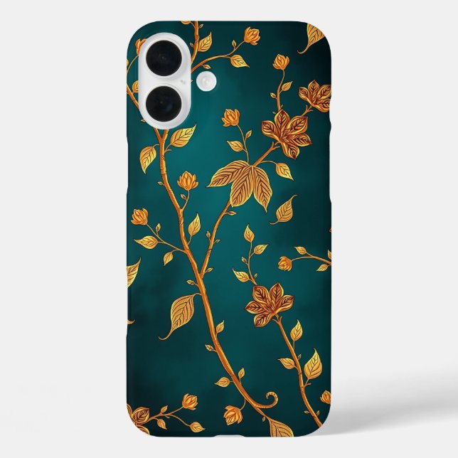 Elegant Golden Vines iPhone Case (Back)